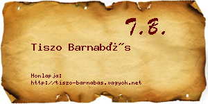 Tiszo Barnabás névjegykártya
